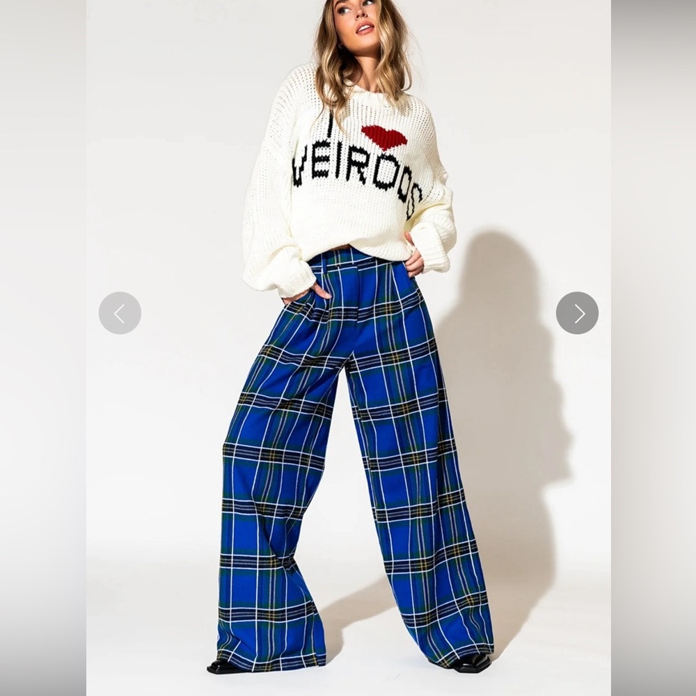 Dressed in LALA Blue Plaid Trousers